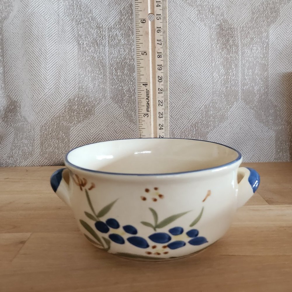 Set of Two (2)Vintage "Cisco Torrance" Soup Bowls with Blue Handles - Picture 7 of 8